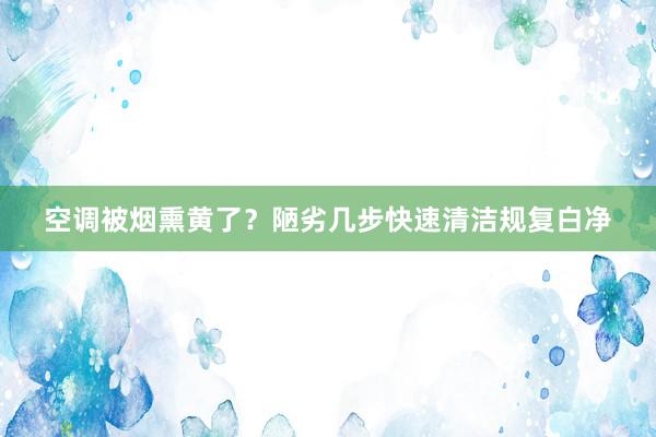 空调被烟熏黄了？陋劣几步快速清洁规复白净